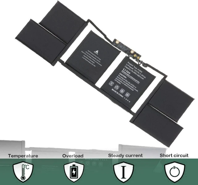 Alt view image 8 of 12 - ROLADA A1820 New Laptop Battery Replacement for Apple MacBook Pro 15 inch A1707 Late 2016 / Mid 2017 EMC 3072 EMC 3162 MLH32LL/A MLH42LL/A MPTR2LL/A MPTT2LL/A