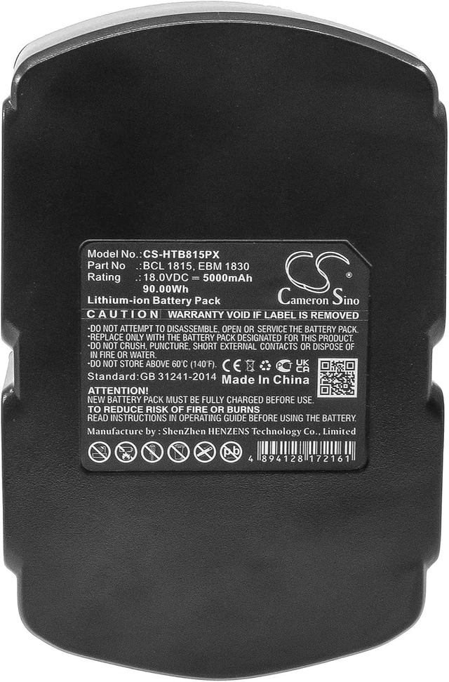 Alt view image 11 of 12 - 5000mAh Replacement Battery for i DS 18DFL C 6DD EBM 1830 327730 BCL 1815 BCL 1830 327731 EBM 1815 326240 326241 (18.0V)