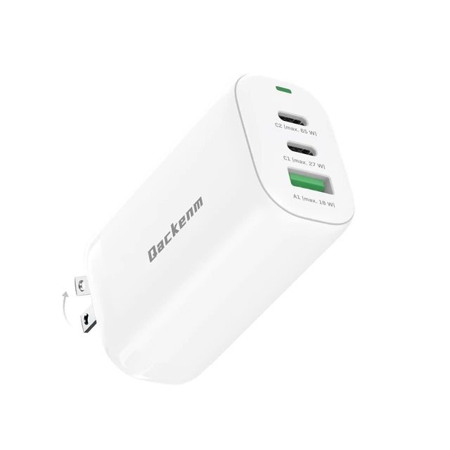 Alt view image 6 of 10 - Qackenm 65W USB C Charger Block, 3 Ports GaN USB C Wall Charger, Foldable Fast Charging for MacBook Pro/Air, Dell XPS, iPhone 17/16/15/14/13, iPad Pro/Air, Galaxy S24/S23, Pixel, Steam Deck (White)