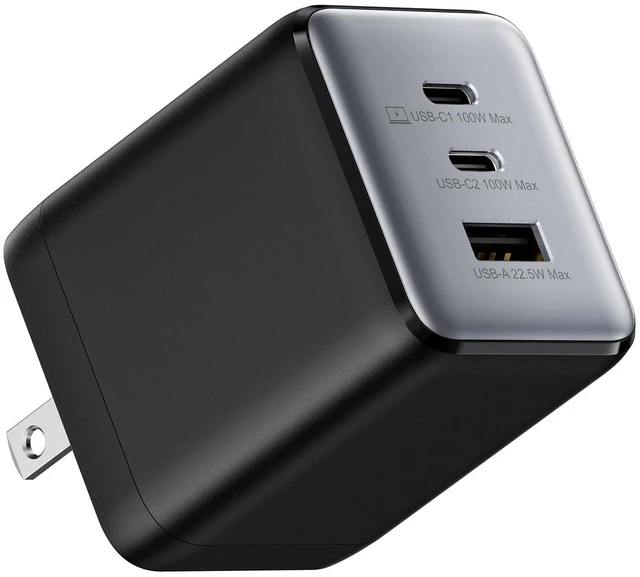 Alt view image 6 of 10 - wegear 100W USB C Charger Block, Fast GaN Charger, 3-Port Compact Foldable USB Wall Charger for MacBook Pro/Air, Dell XPS,iPad Pro,iPhone Series,Galaxy S25/S24,and More