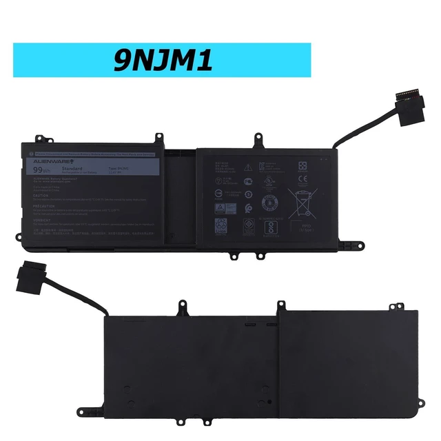 Alt view image 5 of 6 - Vvsialeek New 9NJM1 99Wh Laptop Replacement Battery Compatible with Dell Alienware 15 R3 R4 17 R4 R5 ALW17C-D1738 D1748 D1758.
