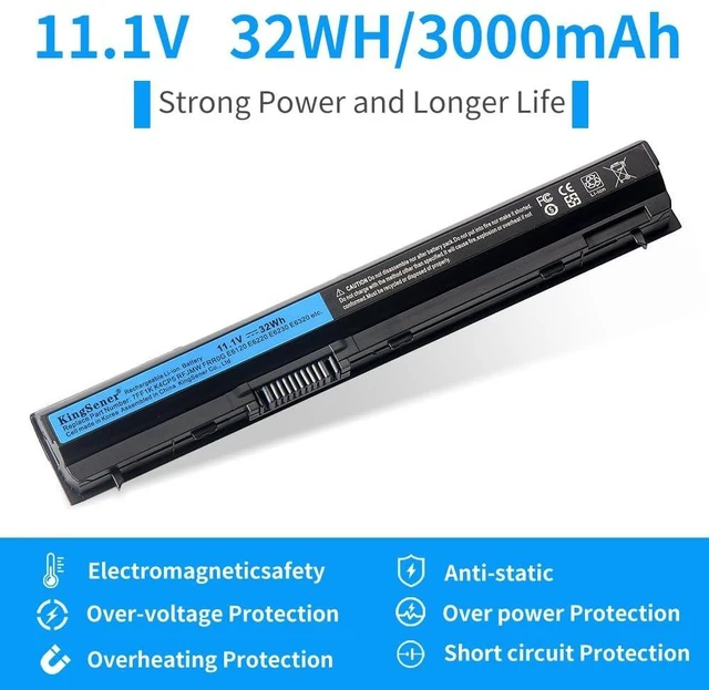 Alt view image 10 of 10 - KingSener 7FF1K RFJMW Laptop Battery for DELL E6320 E6330 E6220 E6230 E6120 FRR0G KJ321 K4CP5 J79X4 P7VRH RFJMW 5.0 11.1V 32WH