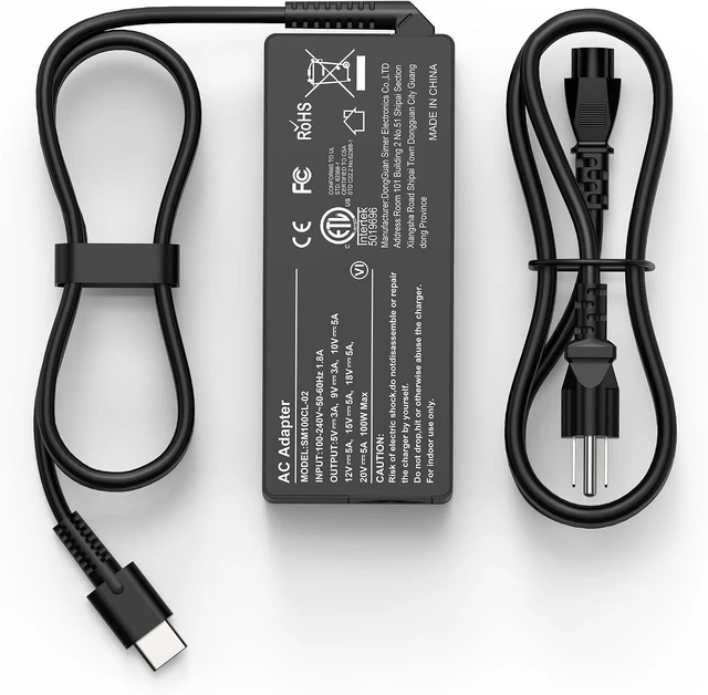 Alt view image 7 of 12 - 100W USB C Fast Charger Power Adapter Compatible with Lenovo Thinkpad,MacBook Pro/Air, iPad Pro,HP,Dell,Asus All USB-C Device