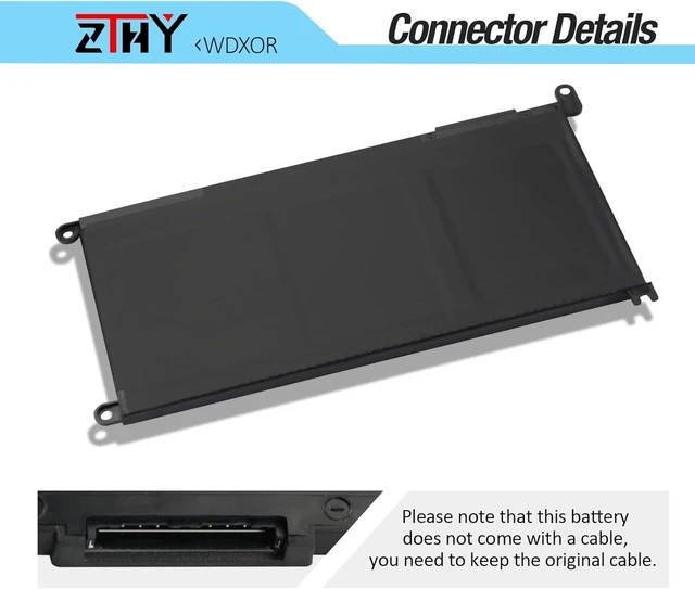 Alt view image 11 of 14 - WDX0R 3CRH3 Battery Replacement for Dell Latitude 3480 3580 3189 3379 Inspiron 15 7579 7573 7560 7569 7570 5565 5567 5570 5578 5579 7586 7368 7378 5368 5378 5379 5765 5767 5775 Vostro 5468 5471 5568