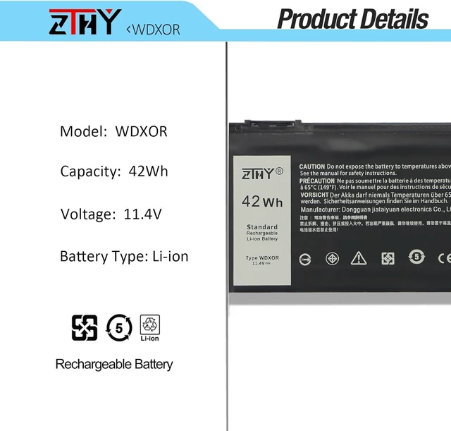 Alt view image 10 of 14 - WDX0R 3CRH3 Battery Replacement for Dell Latitude 3480 3580 3189 3379 Inspiron 15 7579 7573 7560 7569 7570 5565 5567 5570 5578 5579 7586 7368 7378 5368 5378 5379 5765 5767 5775 Vostro 5468 5471 5568