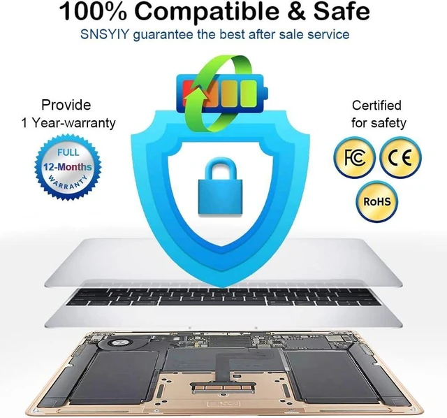Alt view image 8 of 10 - Battery A1965 for MacBook Air 13 inch Retina A1932 (2018-2019) A2179 2020 (EMC 3184 3302)