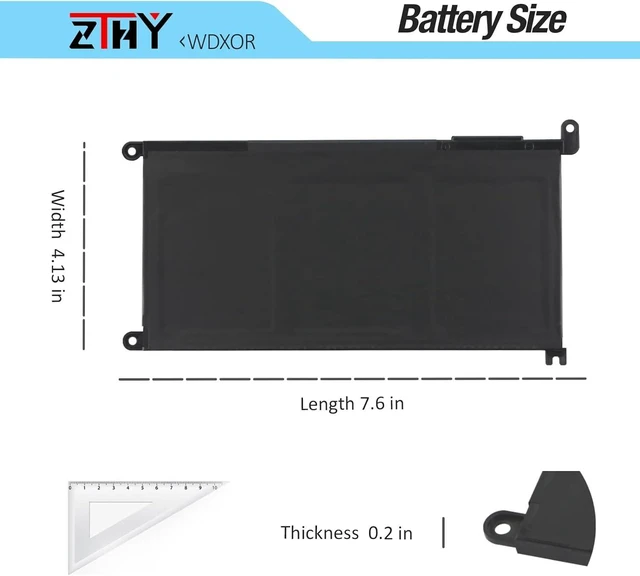 Alt view image 14 of 14 - WDX0R 3CRH3 Battery Replacement for Dell Latitude 3480 3580 3189 3379 Inspiron 15 7579 7573 7560 7569 7570 5565 5567 5570 5578 5579 7586 7368 7378 5368 5378 5379 5765 5767 5775 Vostro 5468 5471 5568