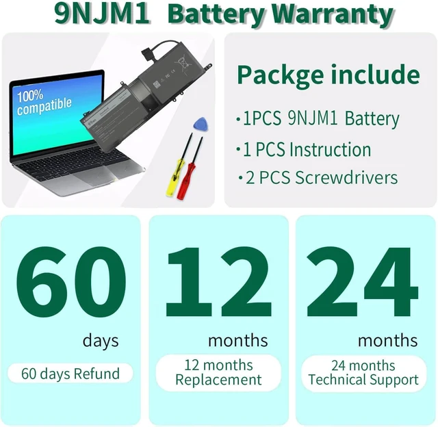 Alt view image 13 of 14 - DMKAOLLK 99Wh 9NJM1 Battery Replacement for Dell Alienware 17 R4 R5 15 R3 R4 Alienware 15 2018 ALW17C-D1758 P31E P31E001 P31E002 P69F P69F001 P69F002 Series 9NJMI 44T2R MG2YH 01D82 546FF 11.4V