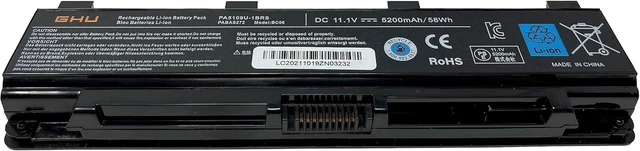 Alt view image 12 of 14 - GHU New Replacement Laptop Battery 58 WH PA5109U-1BRS Compatible with Toshiba Satellite PABAS271 PABAS272 PABAS273 C855 C855D L855 L875 P855 P875 S855 S875 PA5110U-1BRS PA5108U-1BRS C55-A