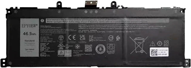Alt view image 3 of 4 - N8K40 Laptop Battery 46.5Wh 4025mAh 3-Cell 11.55V Compatible with Dell Latitude 7350 Detachable Series 0YV18F 3ICP4/81/72