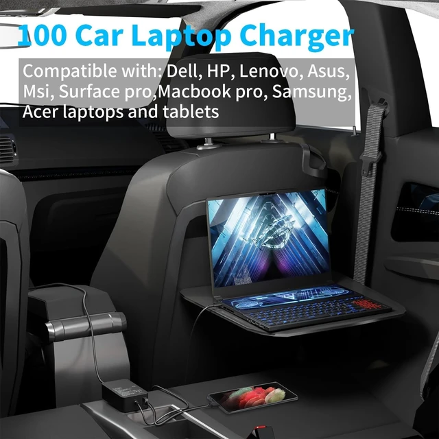 Alt view image 14 of 14 - 100W USB C Laptop Car Charger for Latitude/ XPS Thinkpad/Yoga/IdeaPad MacBook Pro/Air HP Spectre/Elitebook LG Gram Chromebook Charger