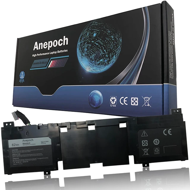 Alt view image 6 of 10 - Anepoch N1WM4 Laptop Battery Replacement for Dell Alienware 13 R2 13.3" 2VMGK 62Wh 15.2V