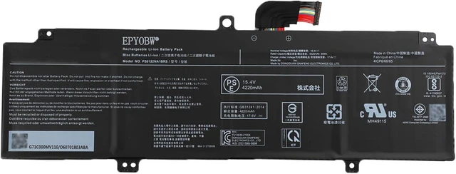Alt view image 6 of 10 - PS0122NA1BRS Laptop Battery 65Wh 4220mAh 15.4V Compatible with Toshiba Dynabook X40L-K Laptop Series P50122NA1BRS