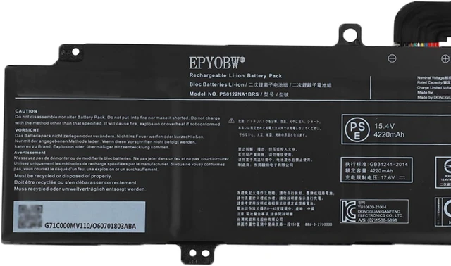 Alt view image 7 of 10 - PS0122NA1BRS Laptop Battery 65Wh 4220mAh 15.4V Compatible with Toshiba Dynabook X40L-K Laptop Series P50122NA1BRS