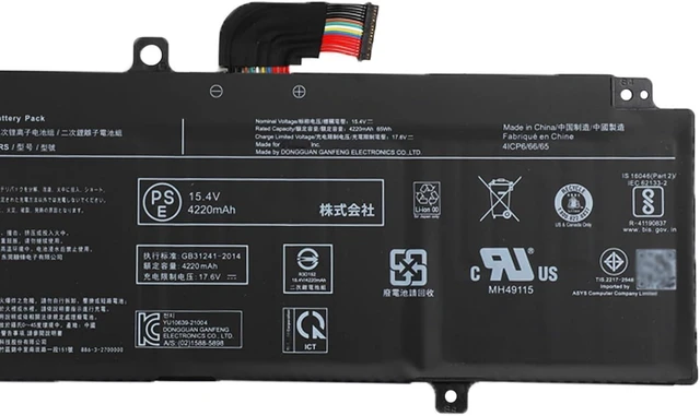 Alt view image 8 of 10 - PS0122NA1BRS Laptop Battery 65Wh 4220mAh 15.4V Compatible with Toshiba Dynabook X40L-K Laptop Series P50122NA1BRS