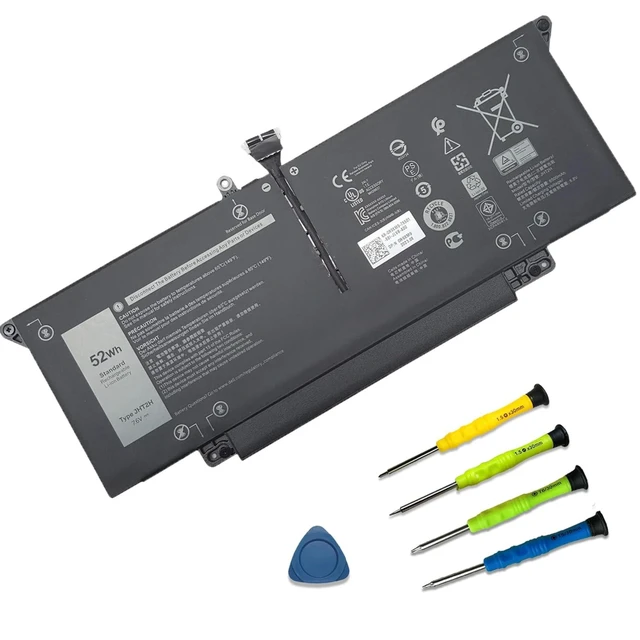 Alt view image 6 of 10 - SUNNEAR JHT2H Laptop Battery Compatible with Dell Latitude 7310 7410 Series Notebook 04V5X2 0HRGYV Y7HR3 0WY9MP 7.6V 52Wh 6500mAh