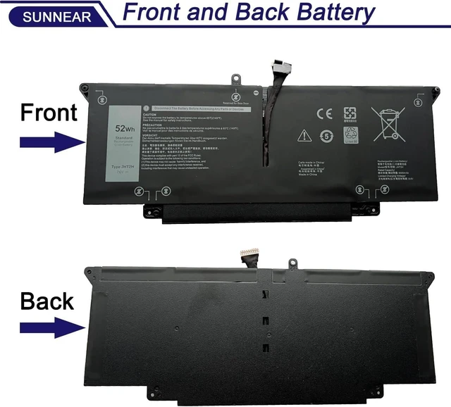 Alt view image 8 of 10 - SUNNEAR JHT2H Laptop Battery Compatible with Dell Latitude 7310 7410 Series Notebook 04V5X2 0HRGYV Y7HR3 0WY9MP 7.6V 52Wh 6500mAh