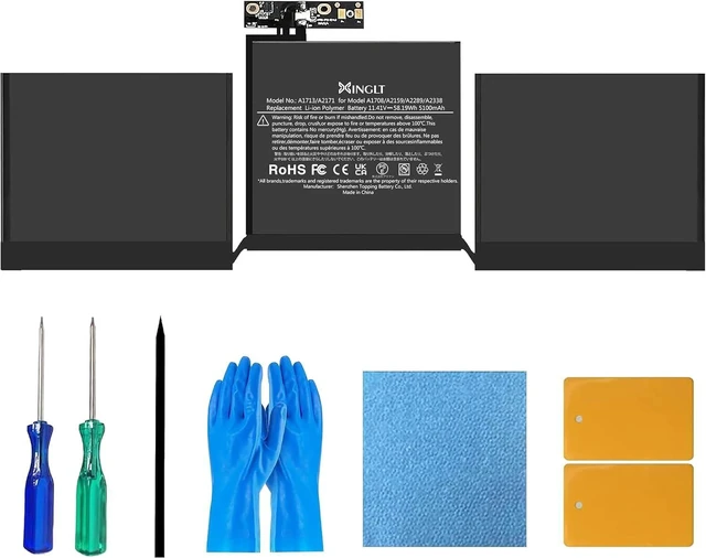 Alt view image 8 of 14 - A1708 Battery Replacement for MacBook Pro 13 inch Model A1708 (2016,2017) A2159 (2019) A2289(2020) A2338(2020,2022) Battery A1713 A2171 58.19Wh