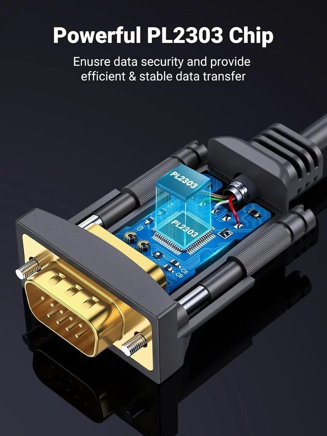 Alt view image 11 of 14 - 10FT DB9 Male 9 Pin USB to Serial Adapter, RS232 to USB Cable