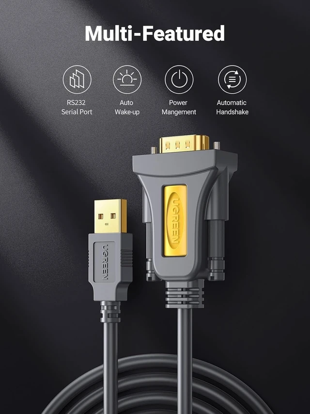 Alt view image 14 of 14 - 10FT DB9 Male 9 Pin USB to Serial Adapter, RS232 to USB Cable