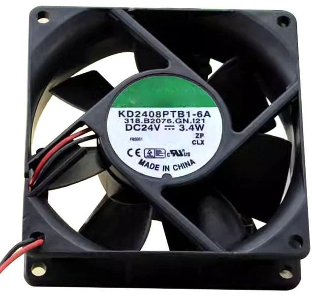 Alt view image 9 of 14 - 80MM DC24V 0.14A 3.4W 8025 Speed 4200RPM KD2408PTB1-6A 8cm Inverter Cooling Fan 80 * 80 * 25MM Switch Cooling Fan (2pin)