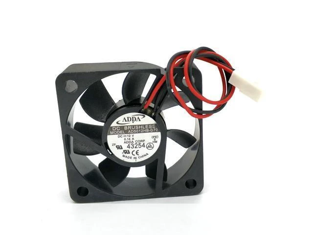 Alt view image 7 of 12 - AD5012HB-D70 ADDA 5CM 5015 12v 0.14a 2wire double ball cooling fan 50x50x15mm
