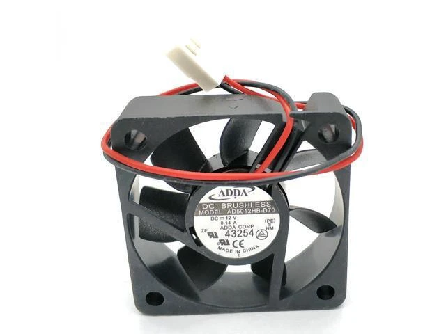 Alt view image 12 of 12 - AD5012HB-D70 ADDA 5CM 5015 12v 0.14a 2wire double ball cooling fan 50x50x15mm