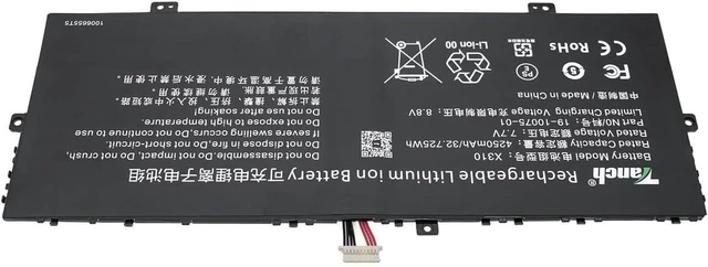 Alt view image 8 of 12 - Tanch Genuine Laptop Battery 19-10075-01 X310 Replacement for Teclast F7 Air X310 Jumper Ezbook X3 Air 8128 JNB13 LarkBook CWI509 7.7V 4250mAh 32.725W