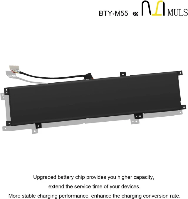 Alt view image 13 of 14 - MULS 90Wh BTY-M55 Laptop Battery for MSI Alpha 15 A3DDK A4DEK B5EX 17 B5EEK