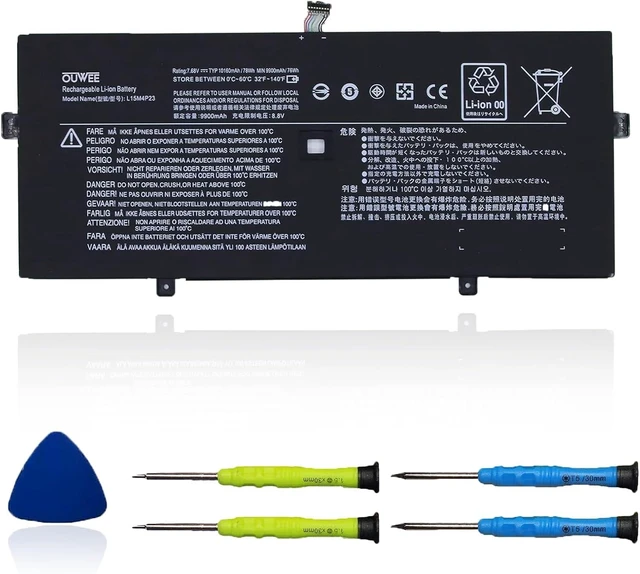 Alt view image 6 of 10 - L15M4P23 Laptop Battery Compatible with Lenovo Yoga 5 Pro Ideapad Yoga 910-13IKB Glass Yoga 910-13IKB Series L15M4P21 L15C4P22 L15C4P21 5B10L46105 5B10L22508 2ICP4/56/130-2 7.68V 78Wh 10160mAh