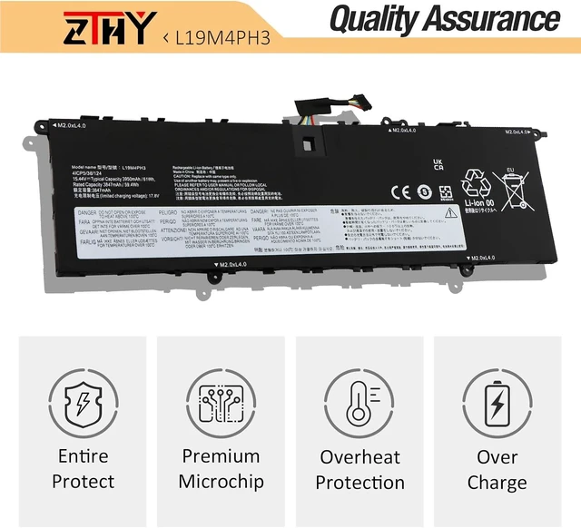 Alt view image 12 of 14 - 61Wh L19C4PH3 Battery Replacement for Lenovo Ideapad Yoga Slim 7 Pro-14ARH5
