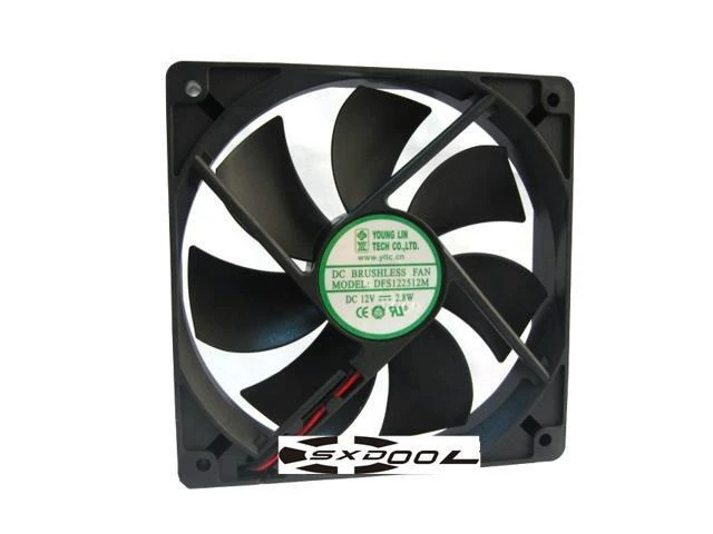 Alt view image 5 of 8 - Young Lin 12025 DFS122512M 12V 2.8W 2 Wires Square DC Cooling fan
