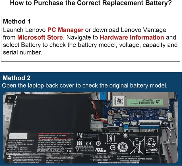 Alt view image 9 of 14 - ASUNCELL L15L3PB0 L15M3PB0 Laptop Battery Replacement for Lenovo Flex 5 1570 1470 IdeaPad 320S-14IKB 320S-15ABR 320S-15AST 320S-15IKB 320S-15ISK 520S-14IKB Series L15M3PB0 Type-A