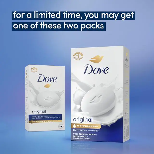 Main image of Dove Beauty Bar Soap Original 8 Count for Soft, Smooth Skin, with 1/4 Moisturizing Cream 3.75 oz