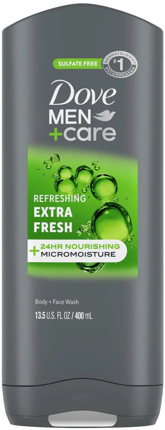 Main image of DOVE Men + Care Body Wash and Face for Fresh, Healthy-Feeling Skin Extra Fresh Cleanser That Effectively Washes Away Bacteria While Nourishing Your 13.5 oz