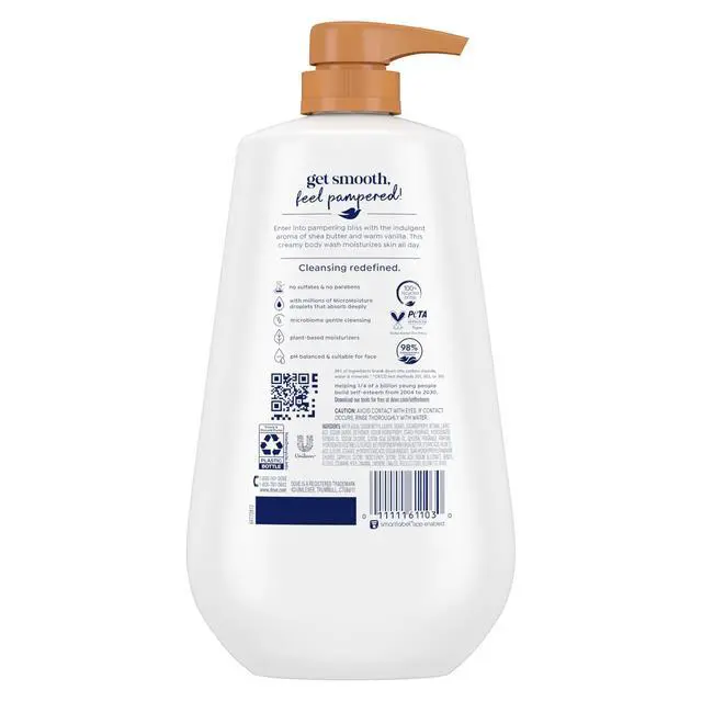 Alt view image 2 of 7 - Dove 24hr Lotion Body Wash Pamper Shea Butter & Vanilla, 30.6 oz | Moisturizing body wash with MicroMoisture for 24-hour hydration and lotion-soft skin