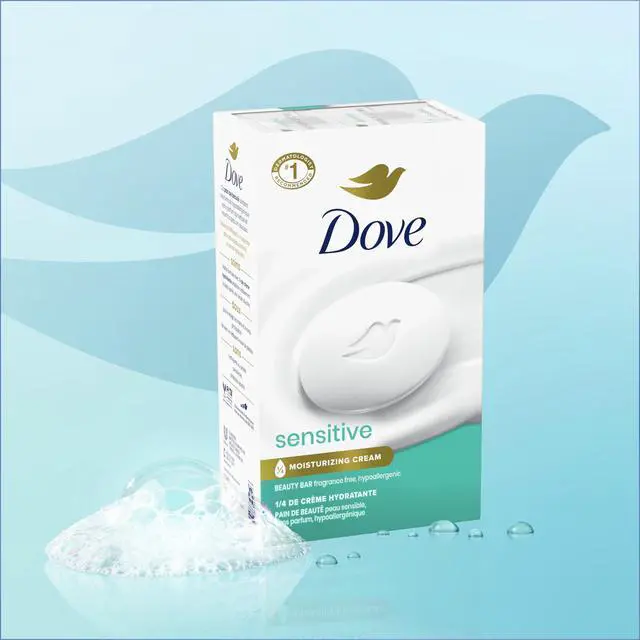 Alt view image 6 of 7 - Dove Beauty Bar Soap Sensitive, 8 Bars for Sensitive Skin, Fragrance Free and Hypoallergenic 3.75 oz