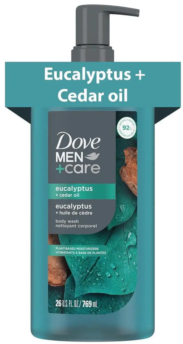 Main image of DOVE MEN Eucalyptus + Cedar Oil Moisturizing Body Wash | #1 Dermatologist Body Wash for Men, Sulfate Free, Paraben Free, & Dye Free | 26oz
