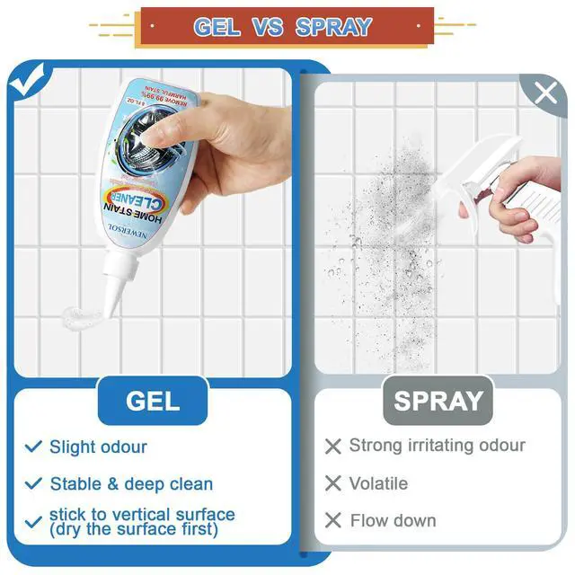 Alt view image 7 of 7 - NEWERSOL Black Stain Remover Gel Washing Machine Cleaner Front Loader Grout Cleaner Home Stain Removal Gel for Washer Kitchen Sink Showers Bathroom and Floor Tile 8Fl Oz