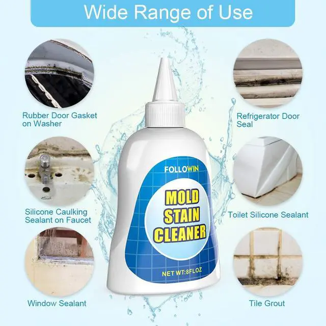 Alt view image 3 of 7 - FOLLOWIN Concentrated Gel Cleaner, Stain Remover for Bathroom Grout, Silicone Caulk, Washing Machine Seal, Shower Tile, Kitchen Sink, Bathtub, Window Seals, Hard Surfaces,8 oz