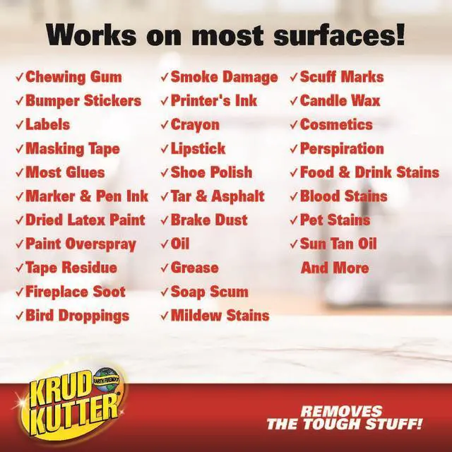 Alt view image 4 of 6 - Krud Kutter Tough Task All Purpose Remover, 1 Gallon, Heavy Duty Cleaner for Adhesive, Grease and Tough Stains, Multi Surface Cleaning Solution for Floors, Walls, Tools and Equipment