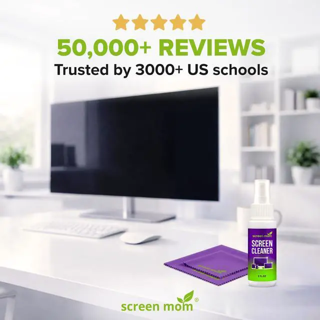 Alt view image 5 of 7 - Screen Cleaner Spray and 2 Microfiber Cloths - 2oz Bottle by Screen Mom-Screen Cleaner Spray and Wipe for TV, Computer, Phone, iPad, Car Screen Cleaning Kit Electronic Cleaner Spray