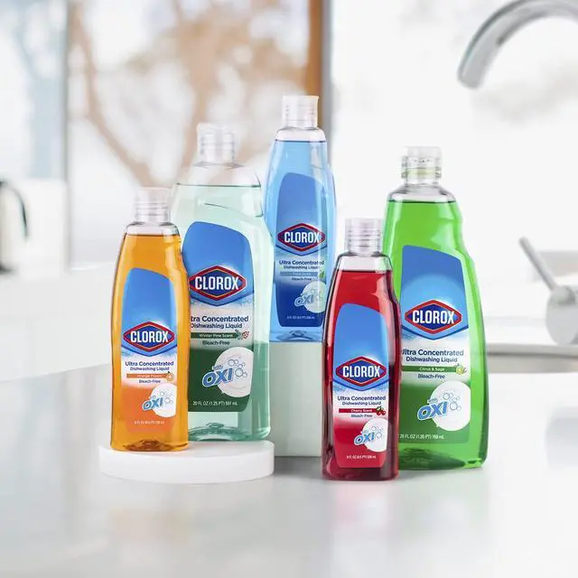 Alt view image 4 of 4 - Clorox Ultra Concentrated Liquid Dish Soap with OXI, Fresh Scent - Bleach-Free Dermatologist Tested Dishwashing Detergent That Powers Through Grease and Lifts Stains, 26 Fl Oz