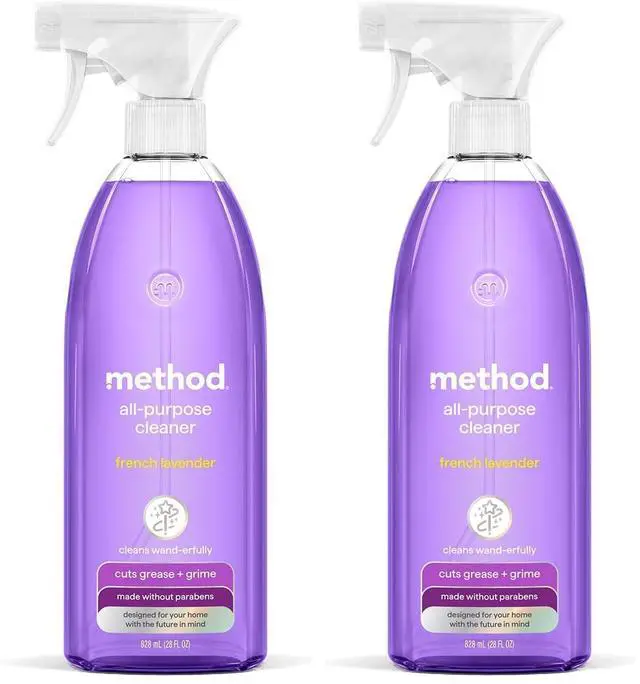 Main image of Method All-Purpose Cleaner Spray, French Lavender, Perfect for Most Counters, Tiles and More, 28 Fl Oz (Pack of 2)
