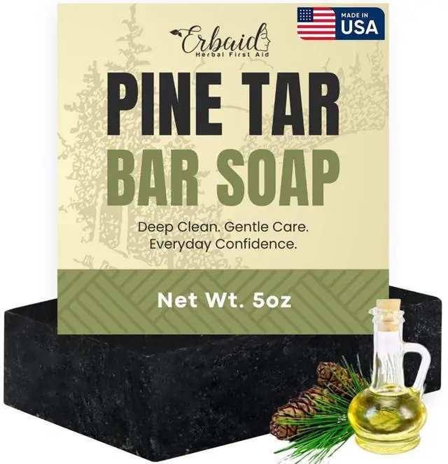 Main image of Pine Tar Soap Natural Pine Tar Soap Bar for Men Cleansing Bar for Acne, Eczema, Psoriasis & Itch Relief Face & Body Wash with Activated Charcoal & Colloidal Oatmeal Mens Wash Made in the USA
