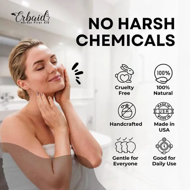 Alt view image 5 of 7 - Charcoal Soap Natural Activated Charcoal Black Soap Bar Exfoliating Face & Body Wash for Dry, Sensitive, Oily Skin Facial Cleanser with Bentonite Clay for Acne, Blackheads, & Scars, Made in USA