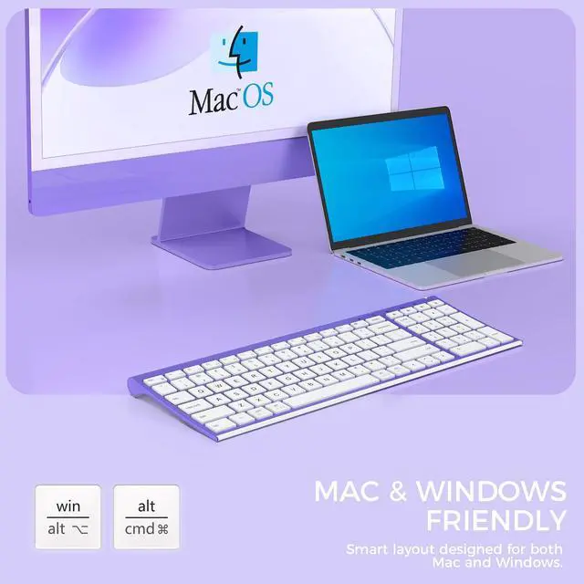Alt view image 7 of 7 - iClever BK10 Bluetooth Keyboard Quiet Typing Multi-Device USB-C Rechargeable Slim Wireless Keyboard for Mac Windows iPad Office