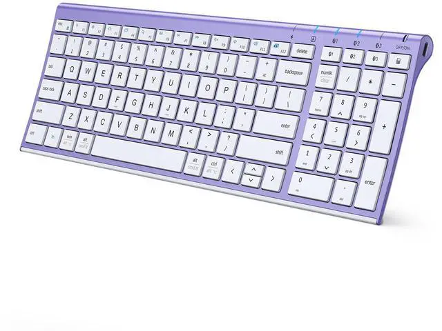 Main image of iClever BK10 Bluetooth Keyboard Quiet Typing Multi-Device USB-C Rechargeable Slim Wireless Keyboard for Mac Windows iPad Office