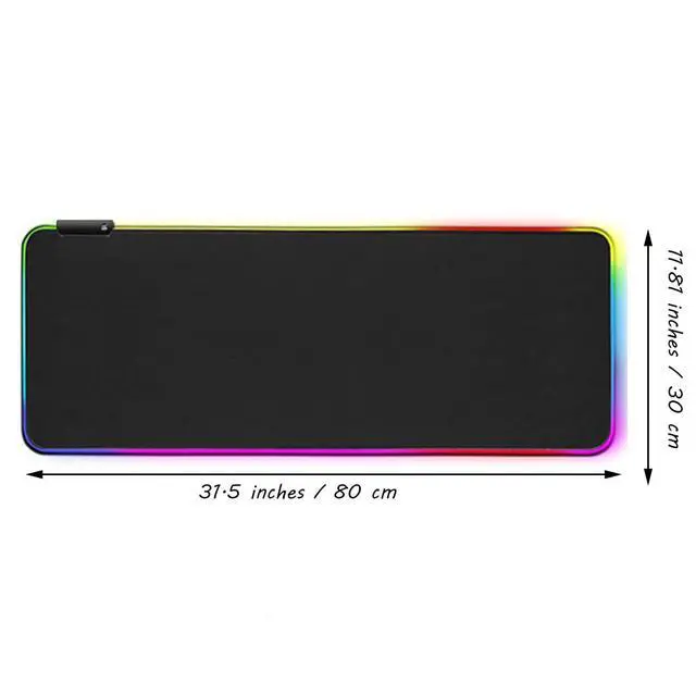 Alt view image 3 of 7 - Keyboard Pad Gaming Mouse Pad RGB LED Light 31.5" x 11.8" E-Sports Gamer Mouse Pad Computer Backlit Mat Extended Thickened Non Slip for PC Laptop Desktop Mac Game Typing