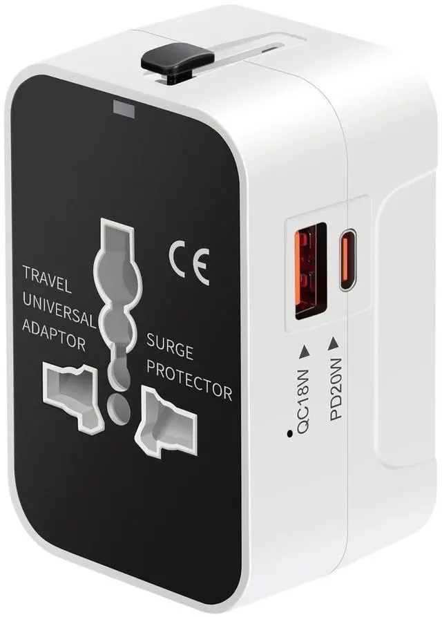 Main image of International Universal All in One Worldwide Travel Adapter Fast Charger with PD 3.0 Type C & USB-A Quick Charging Wall Charger AC Power Plug Adapter for USA EU UK AUS European Cell Phone Laptop
